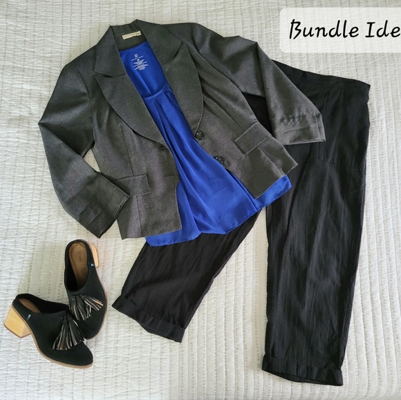 Black Linen Capris - Picture 4 of 5